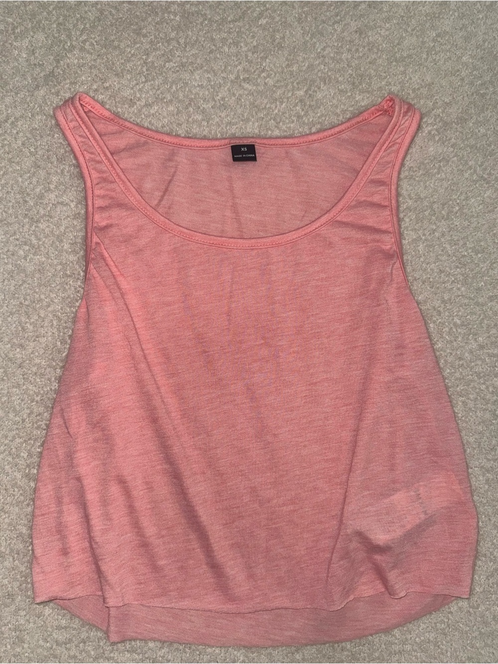 SHEIN Light Pink/Coral Scoop Neck Tank Top
